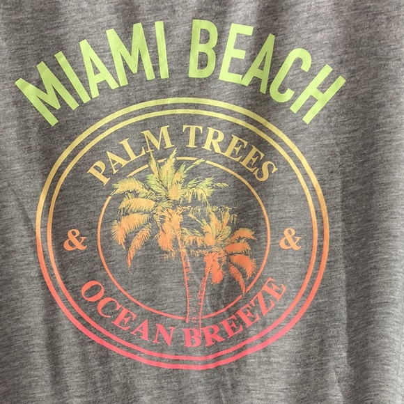 Jean Pascale M sleeveless dress T-shirt “Miami Beach palm trees & ocean breeze” - Picture 2 of 4